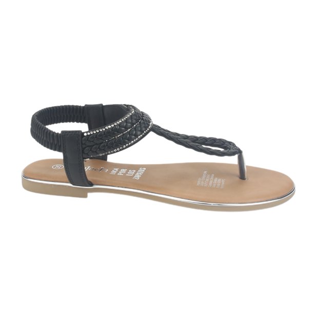Sandalia Chalada Mujer Call-25 Negro Plana