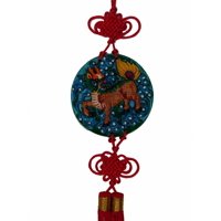 Feng Shui Import - Colgante Feng Shui Chi Lin De Resina Colorida, 14,5 Cm