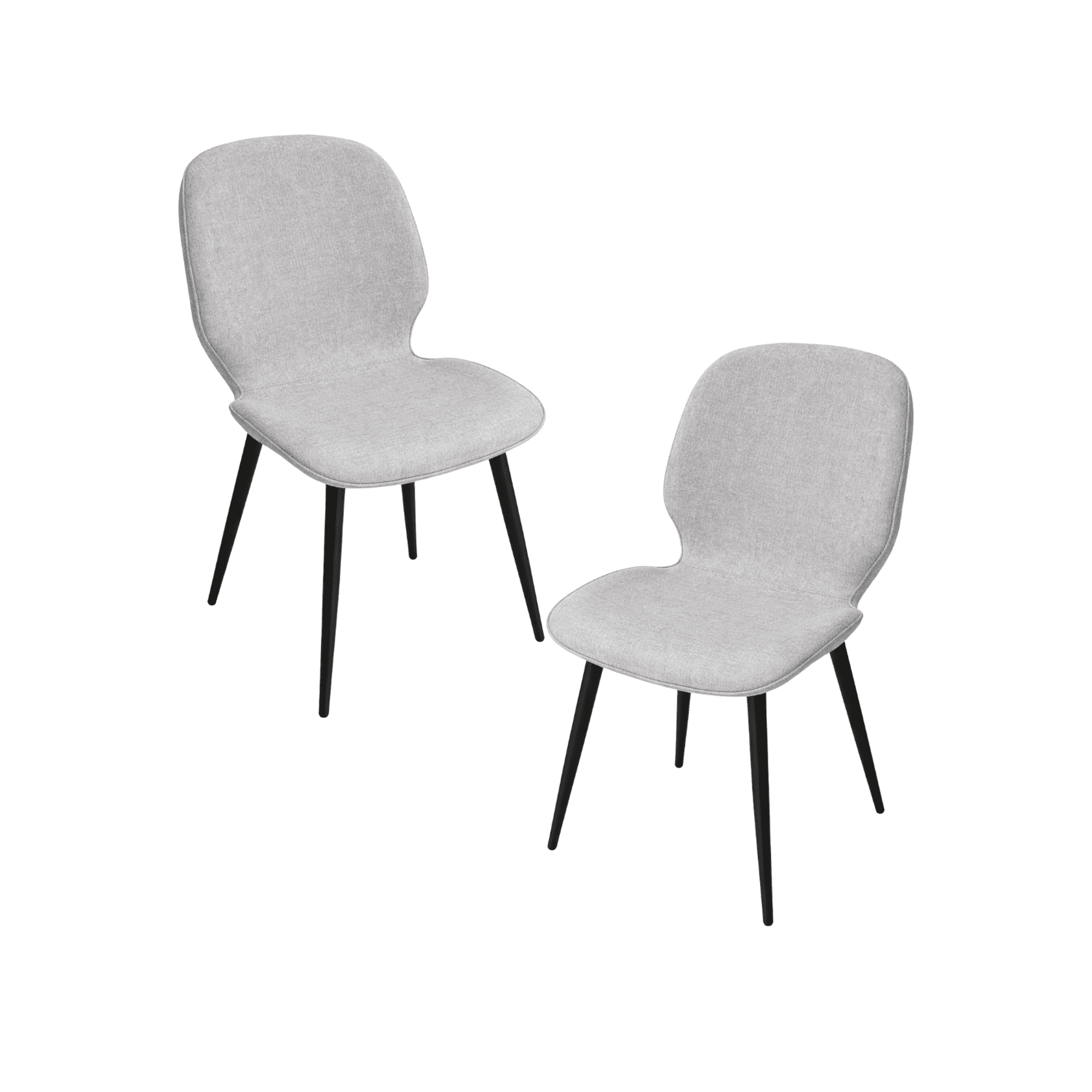 Habita2 Chile - Pack 2 Sillas De Comedor Con Tapiz Lino Gabriel Gris