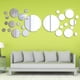 thumbnail image 4 of Xiao Hua 26 Piezas de stickers de Pared de Espejo 3D Removibles, stickers Circulares, Murales de Arte, Decoración DIY para Hogar y Habitación (Plateado), 4 of 4