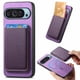 thumbnail image 4 of Funda de Cuero Magnética con Tarjetero para Google Pixel 9 Pro Cubierta Delgada Morado, 4 of 5