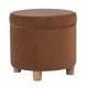thumbnail image 1 of Ottomán de Almacenamiento Benjara Gio Redondo de 19 Pulgadas con Tapa Elevable Marrón, 1 of 6