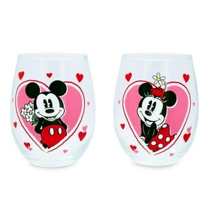 Copa De Vino Disney Minnie Y Mickey Mouse De 600 Ml, Juego De 2