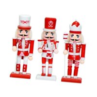 Magideal - 3 Figuras De Cascanueces De Madera Para Decoración Navideña, Manualidades Tradicionales, Adornos Navideños Para Estantes Festivos, Recuerdos De Fiesta
