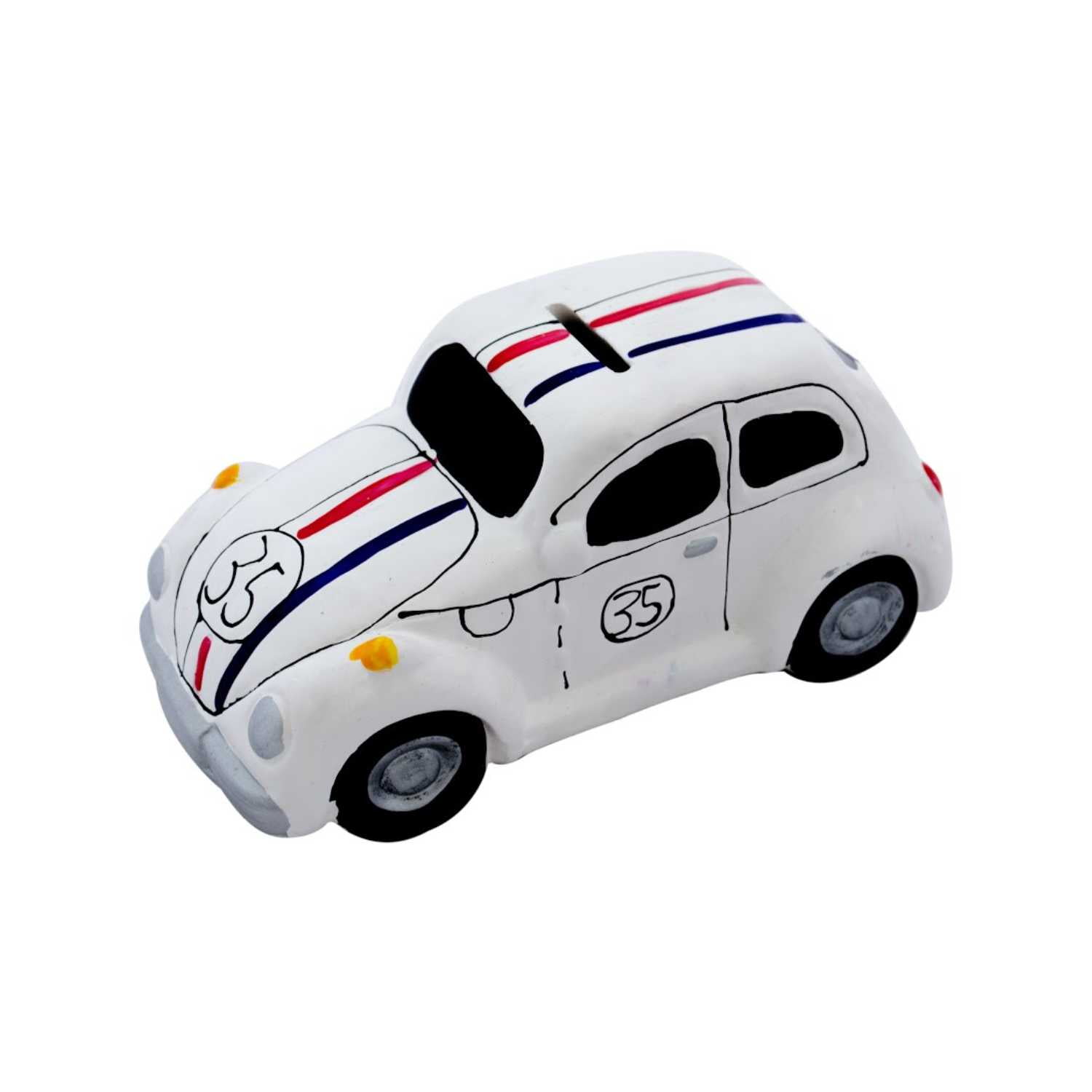 Homeessentials - Alcancia Decorativa De Cerámica Diseño Auto Escarabajo