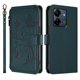 thumbnail image 2 of Funda Cartera Mariposa para [Xiaomi Redmi 13C 4G/5G] con Soporte y Cremallera Verde oscuro, 2 of 6