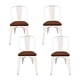 thumbnail image 1 of Pack de 4 sillas Tolix con asiento de Madera Oscura Walnut - Blancas, 1 of 4