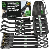 Ratchet Straps Rhino Usa, Paquete De 4 Unidades, 2,5 Cm X 4,6 M, 827 Kg, Descanso