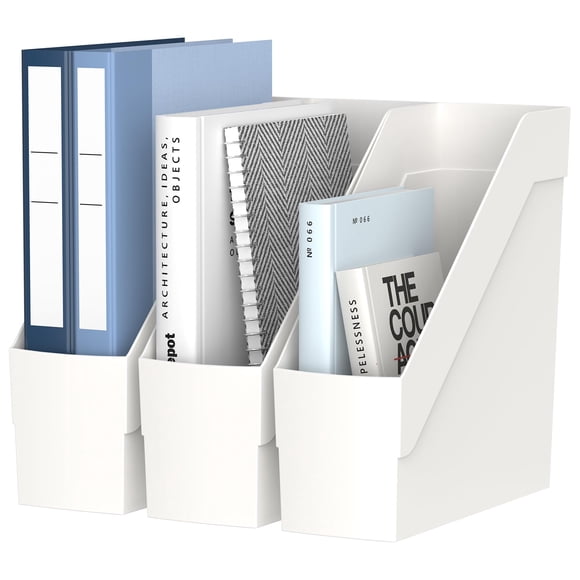 Porta Revistas Delifox Pack de 3 unidades en Plástico Blanco 30 × 28 × 10 cm