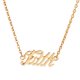 thumbnail image 3 of escrito 'fe' palabra colgante clavícula collar unisex fantasía joyería oro, 3 of 3