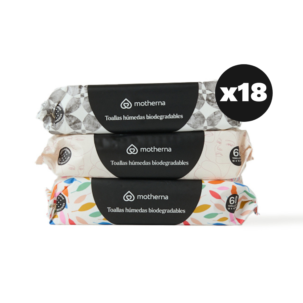 Toallitas Húmedas Motherna Caja 18X60 Unidades Hojas-Baldosas-Mujeres
