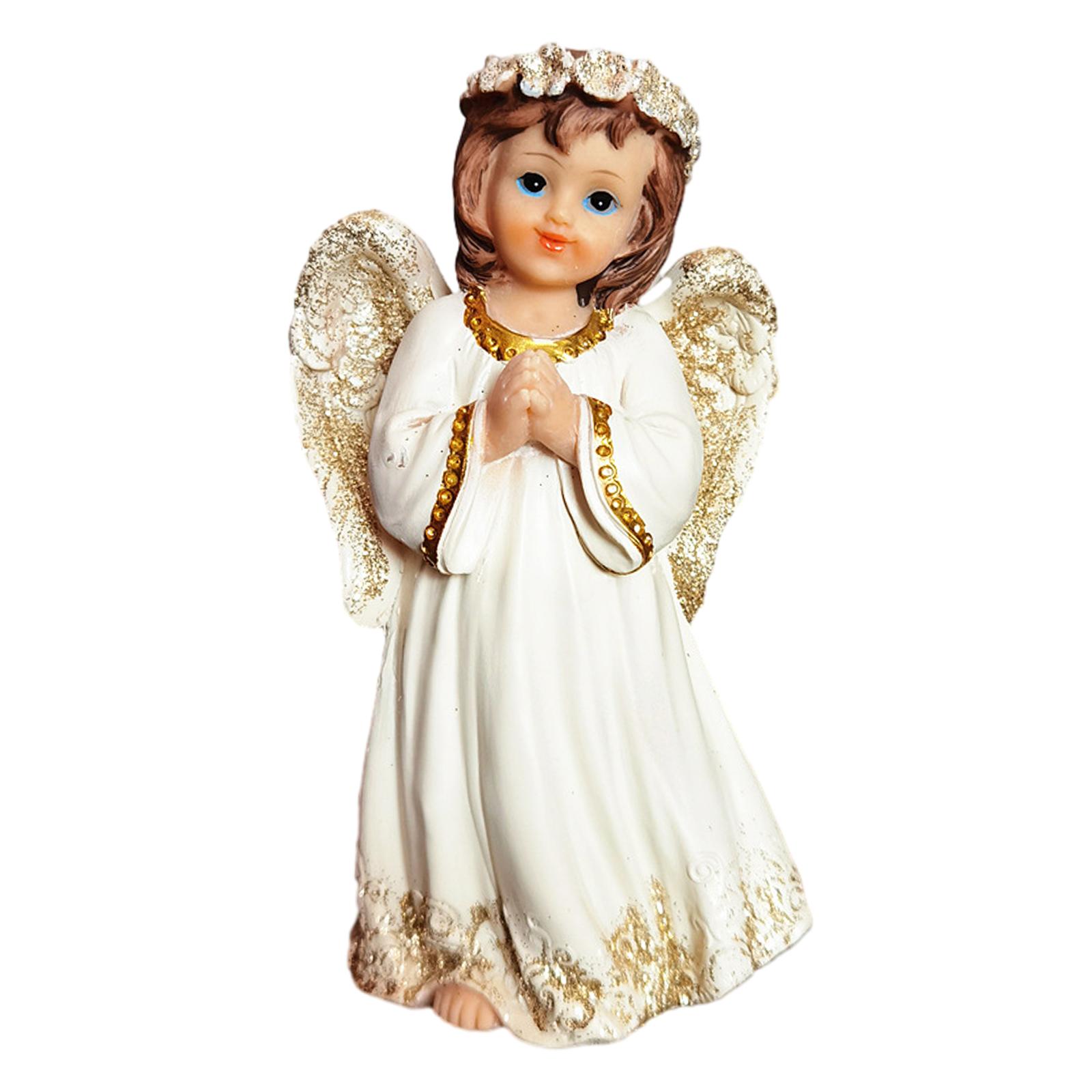 Magideal - Adorno De Estatuilla De Resina Conmemorativa De Ángel De Pie, Escultura De Querubín Conmemorativa De Estatua De Ángel Para Decoración De Estantería De Estilo B