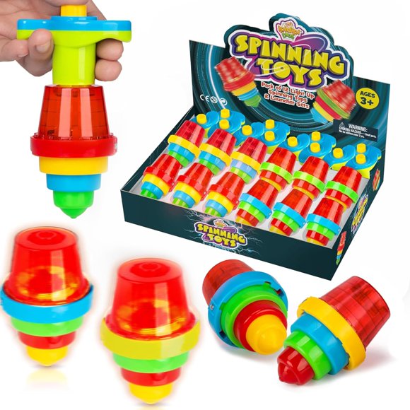 Spinning Tops IPIDIPI TOYS Spineez Light Up, paquete de 12 unidades para niños