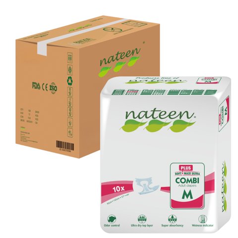 Nateen - Pañal Adulto Combi Plus M - 80 Unidades