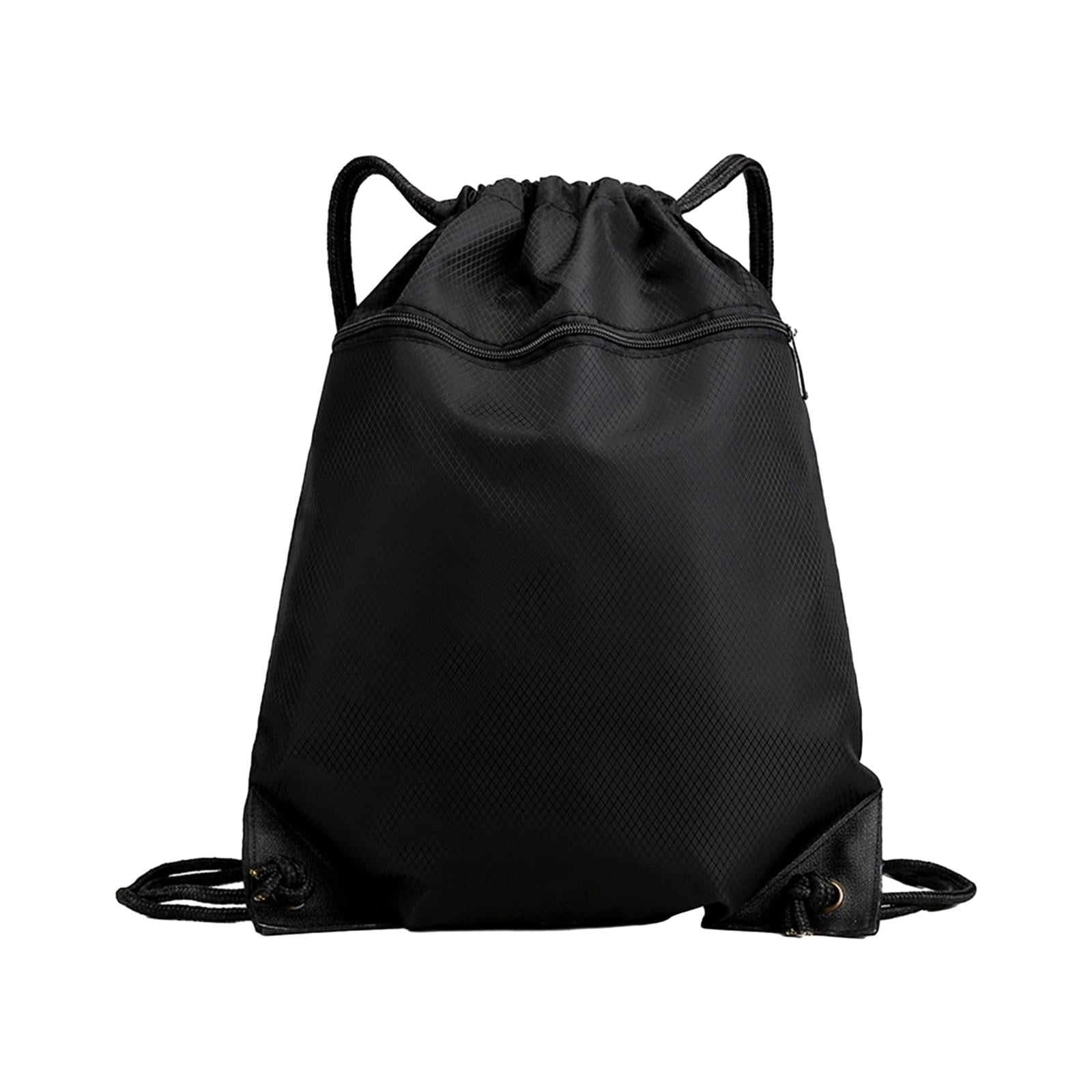 Magideal - Mochila Con Cordón Bolsa Con Cordón Bolsas De Gimnasio Bolsas De Pe Plegables Grandes Mochila Para Niños Adultos Fútbol Yoga Senderismo Playa Negro