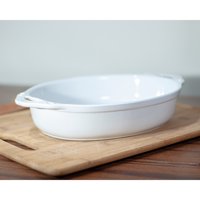 Genérico - Fuente De Cerámica P/ Horno Tipo Gres - Oval 32X21 Blanco