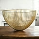 thumbnail image 3 of Frutero Canasta Centro de mesa decorativo Redondo Dorado 25 x 14cm, 3 of 3