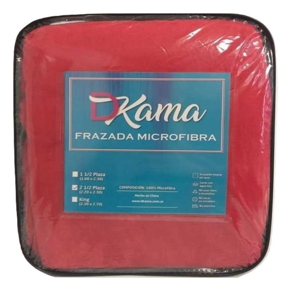 Frazada Microfibra Rojo 1 1/2 Plazas