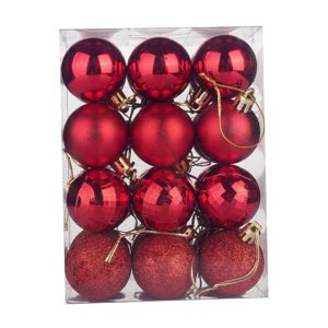 Magideal - 24 Piezas Bolas Colgantes Navideñas Decorativas Colgantes Árbol Navidad Ornamentos Reutilizables Resistentes Para Decoración Fiesta Cumpleaños Celebra Rojo