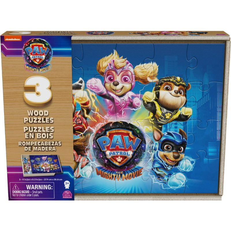 Paw Patrol Mighty 3 Puzzles Madera