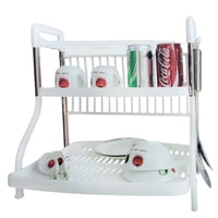 Importclick - Rack Escurridor Secador Loza Blanco 2 Niveles