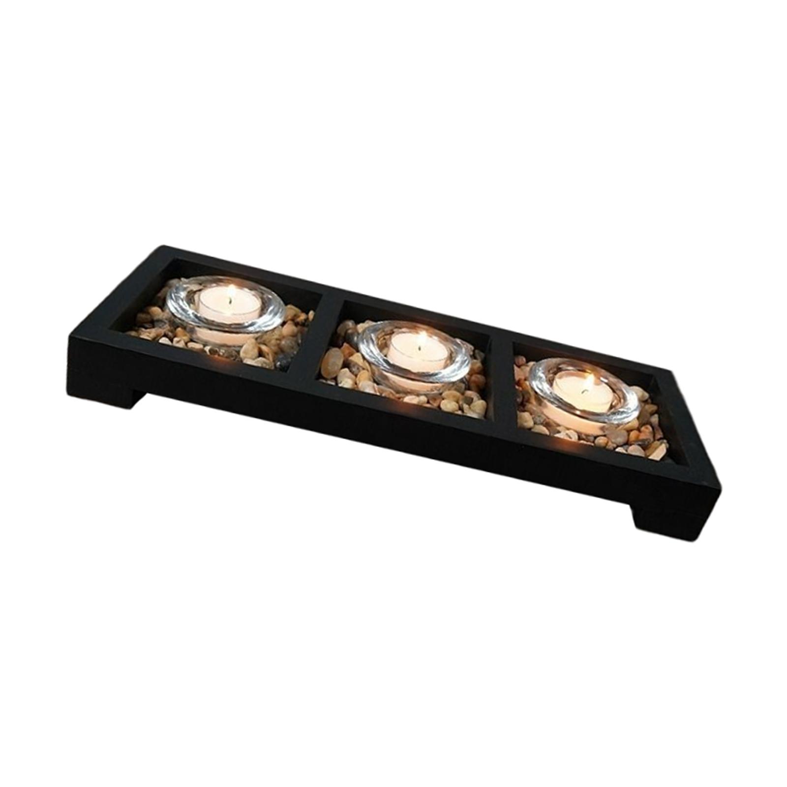Magideal - Portavelas Bandeja Rocas, De Decoración Para Hogar, Portavelas Portavelas Luces De Té Para De , Para Cumpleaños, Navidad, Claro