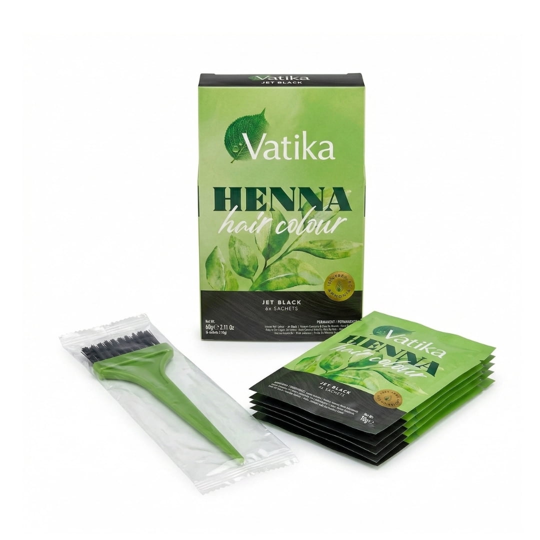 Vatika Naturals - Vatika Henna Tintura Coloración Negro Azabache 6 Sachets