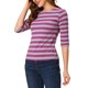 thumbnail image 4 of INSPIRE CHIC Camisetas a Rayas de Regreso a Clases para Mujer Ajuste Ceñido Mangas al Codo Cuello de Barco T-Shirt S Rojo Rosado, 4 of 6