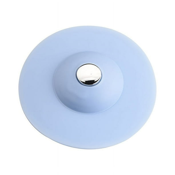 1pc Push-type Silicone Floor Drain, Silicone Universal Sink Stopper, Prevent Clogging, Bathroom Drain Hair Catcher, Press Water Trap Cover For Tub, Kitchen, Laundry, Gray
