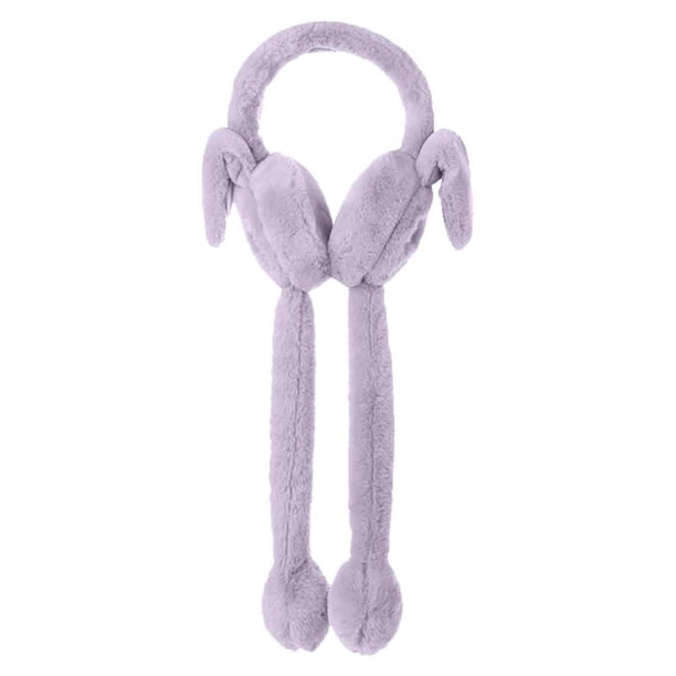 Orejeras de invierno para mujer, lindas orejeras móviles con orejas de conejo, orejeras, protección auditiva para estudiantes, orejeras cálidas y frías.