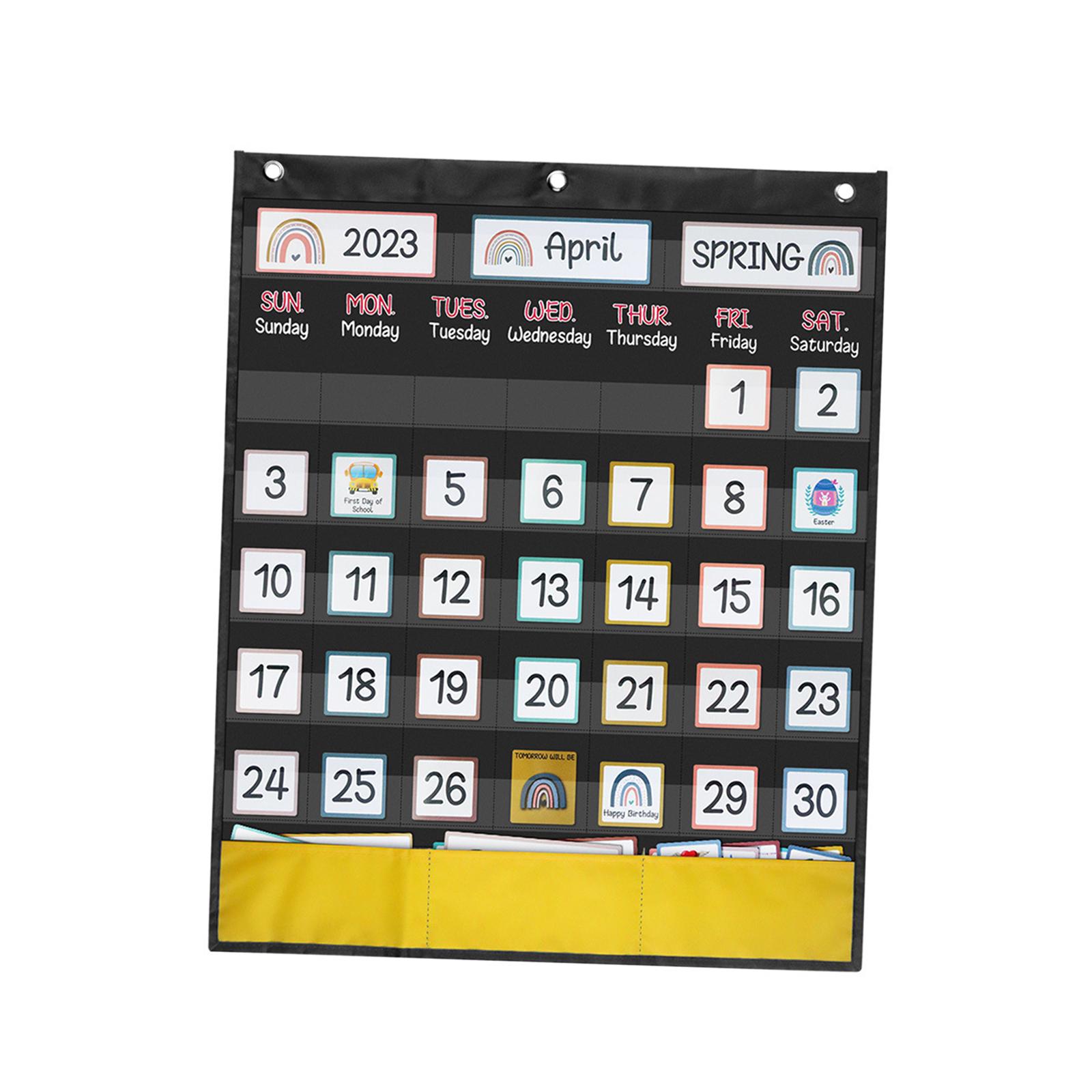 Bothyi - Calendario Tabla De Bolsillo Inicio Aprendizaje Temprano Suministros Para Maestros Calendario Para Niños