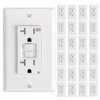 Gfci Outlet Amico, 20 A, 125 V, 24 Unidades, Resistente A La Intemperie, Color Blanco