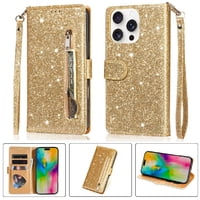 Foxdock - Funda Para Elegante Funda Iphone 16 Pro Max Glitter Con Cremallera-Ideal Para El Uso Diario