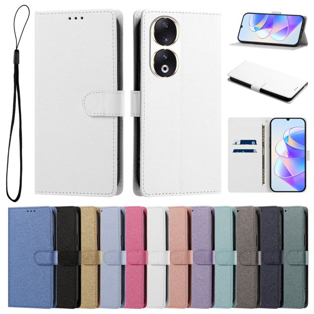 Funda Cartera de PU para Honor 90 con Tarjetas, Blanco