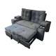 thumbnail image 3 of Sofá Cama Confort Plus 2 Plazas Negro Felpa Reclinable con Baúl y Cojines, 3 of 5