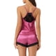thumbnail image 3 of INSPIRE CHIC Conjunto de Pijama de Satén para Mujer sin Mangas con Escote en V con Encaje Cruzado en la Espalda y Pantalones Cortos Ropa de Dormir Sedosa L Rosa, 3 of 6