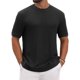 thumbnail image 1 of INSPIRE CHIC Camisetas de Punto Casual de Manga Corta con Cuello Redondo y Textura de Waffle para Hombre M Negro, 1 of 6