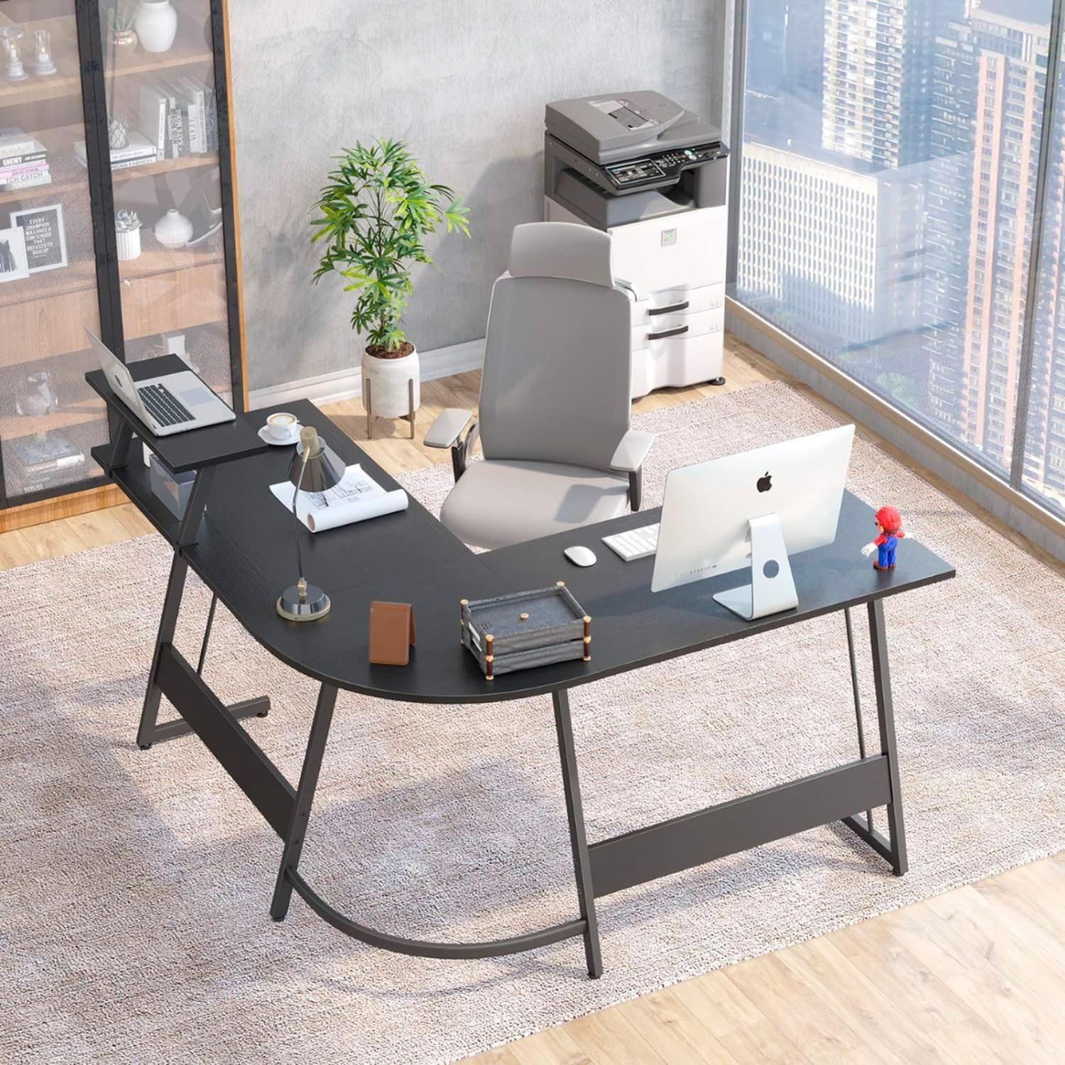 Pandalino - Escritorio Esquinero Negro Leopoldo | Amplio Y Comodo Negro