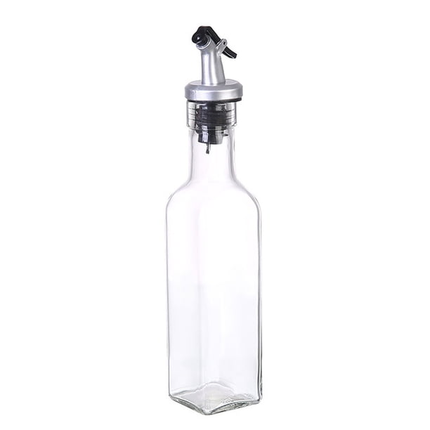Botella dispensadora de aceite de oliva, botella de aceite de cocina, botella de aceite de vidrio alta cuadrada