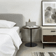 thumbnail image 2 of Set of 2 Small Round Side Table Wooden Concentric Circles Coffee Table for Two Metal Pedestal Nightstand for Corner Small Space (Walnut Brown & Black), 2 of 3