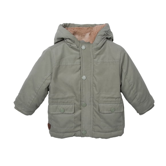 Chaqueta Bebé Niño Forrada con Gorro Verde