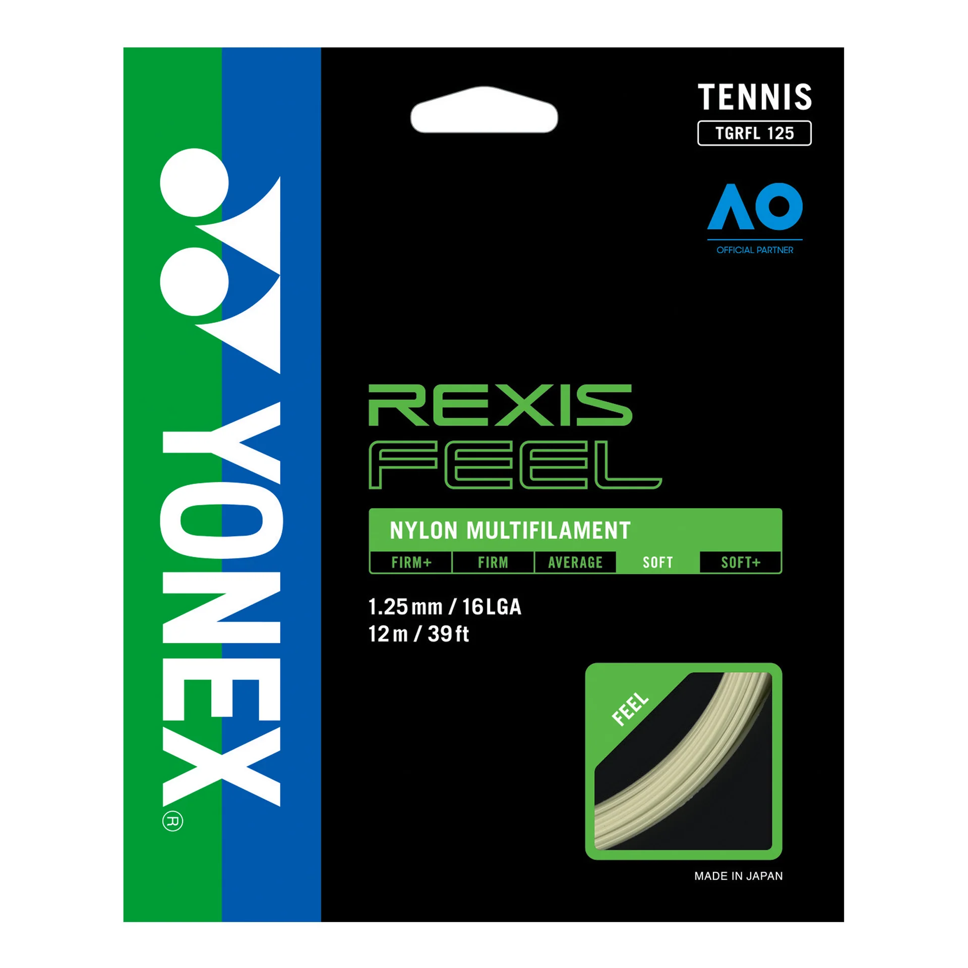 Yonex - Set Cuerda Tenis Rexis Feel 1.25 / 16L Blanco