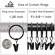 thumbnail image 3 of Anillos Para Cortinas Con Clips Paquete De 40 Negros, 3 of 8