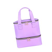 Magideal - Bolsa De Almacenamiento De Esmalte De Uñas De 2 Niveles Bolsa De Transporte De Herramientas Portátiles De Arte De Uñas Portátiles Caja De Soporte De Violeta