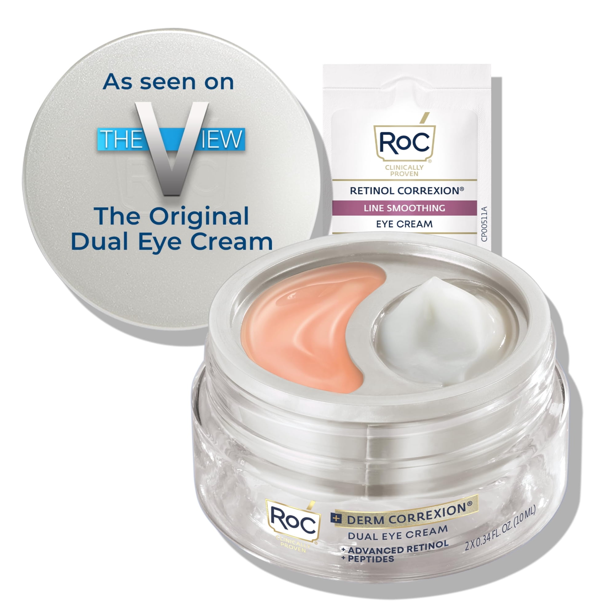 Crema Para Ojos Roc Derm Correxion Dual Con Retinol Y Péptidos, 20 Ml