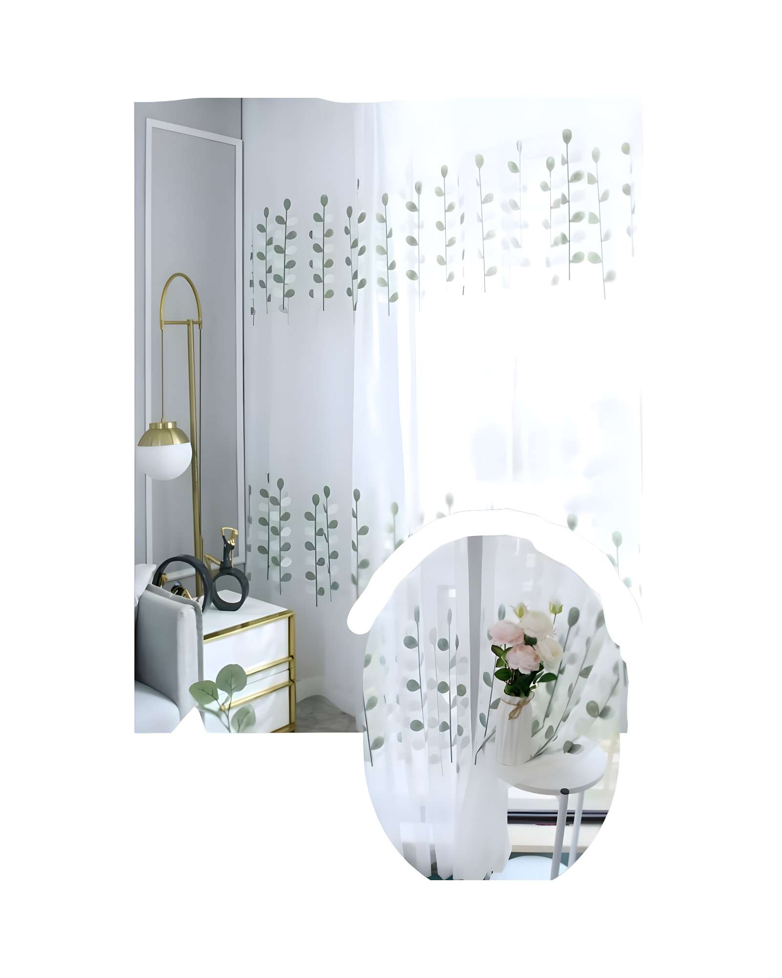 Genérico - Visillo Cortina Hojas 140X230 Cm 2 Paños