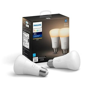 Bombilla Inteligente Philips Hue Soft White, 2 Unidades Philips Hue Ambiance A19 9.5 Watts