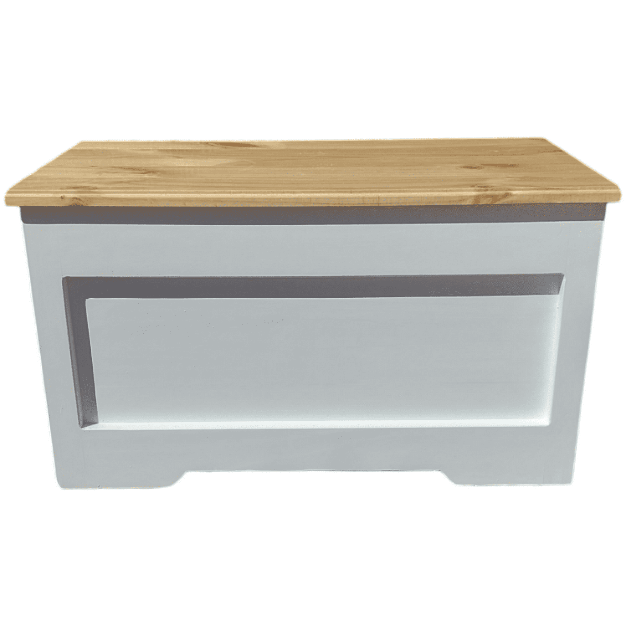 Diseños Nativa Spa - Baúl Madera Blanco Tapa Natural