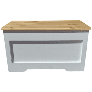 Diseños Nativa Spa - Baúl Madera Blanco Tapa Natural