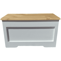 Diseños Nativa Spa - Baúl Madera Blanco Tapa Natural